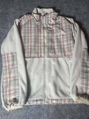 The North Face Denali Fleece Full Zip Plaid Colorblock Jacket Women's L